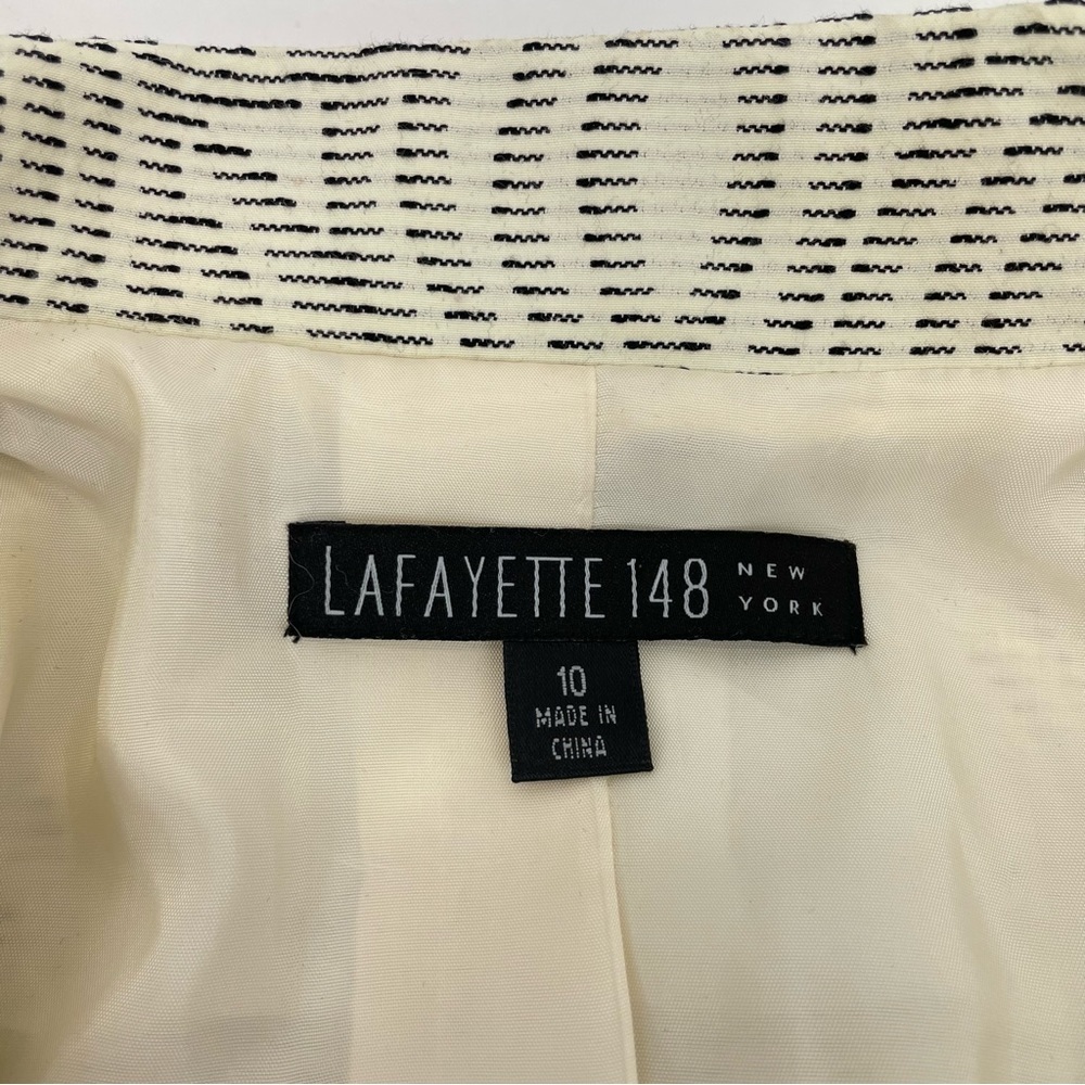 Lafayette 148 New York Jacket 10 Ivory & Black - Picture 10 of 12